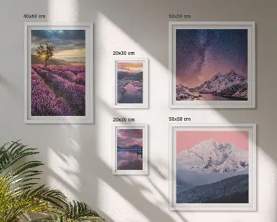Bilderset fürs Sofa mit Naturlandschaften und Lavendelbergen
