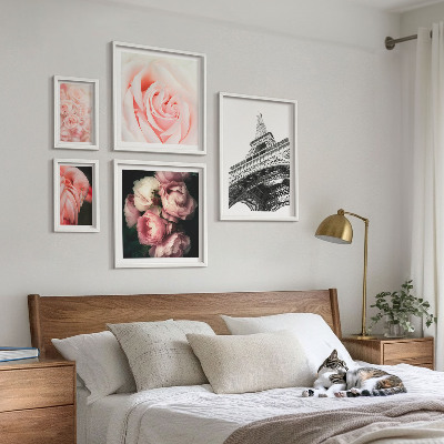 Bildergalerie-set für die wand Rosen, Eiffelturm, Romantik