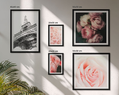 Bildergalerie-set für die wand Rosen, Eiffelturm, Romantik