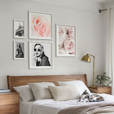 Bildergalerie-set für die wand Stilvolle Porträts von Rosen auf elegante Weise