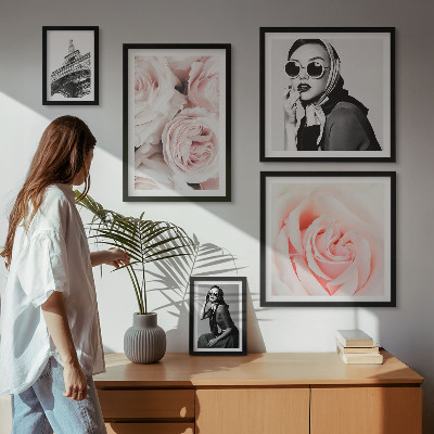 Bildergalerie-set für die wand Stilvolle Porträts von Rosen auf elegante Weise