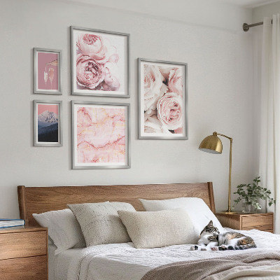 Modernes wandbilder-set Elegante Akzente aus rosa Blüten