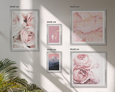 Modernes wandbilder-set Elegante Akzente aus rosa Blüten