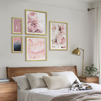 Modernes wandbilder-set Elegante Akzente aus rosa Blüten