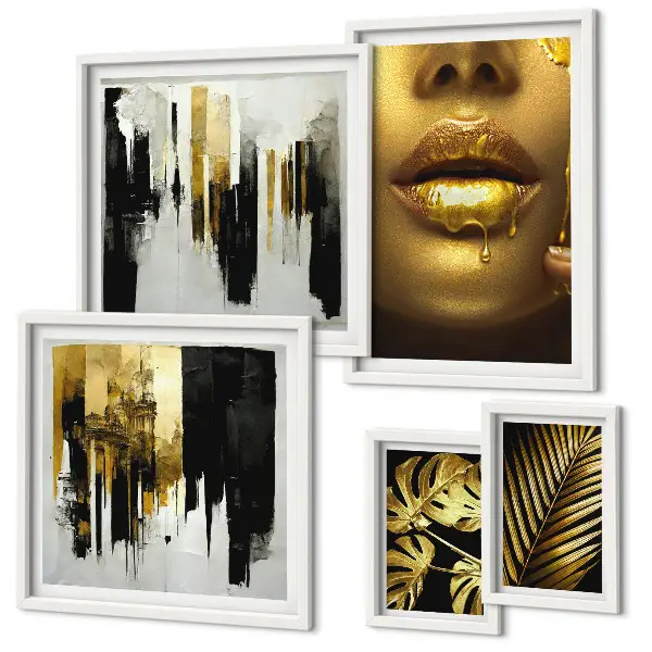 Bildergalerie-Set für die Wand mit glamourösen Pflanzengesichtern