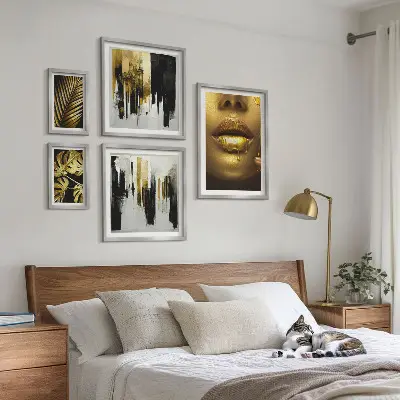 Bildergalerie-Set für die Wand mit glamourösen Pflanzengesichtern