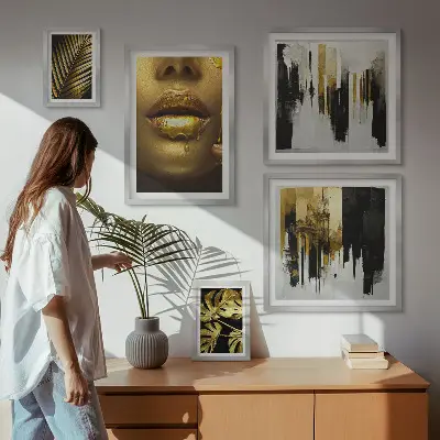 Bildergalerie-Set für die Wand mit glamourösen Pflanzengesichtern
