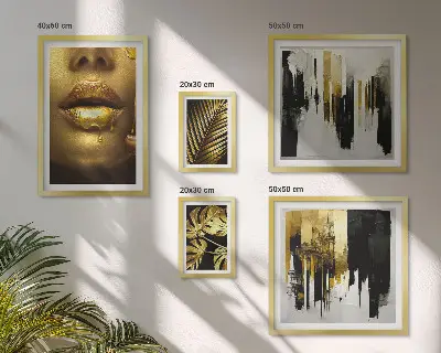 Bildergalerie-Set für die Wand mit glamourösen Pflanzengesichtern