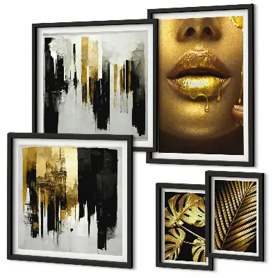 Bildergalerie-Set für die Wand mit glamourösen Pflanzengesichtern