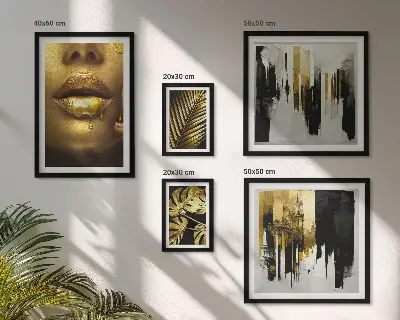 Bildergalerie-Set für die Wand mit glamourösen Pflanzengesichtern