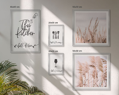 Modernes wandbilder-set Boho-Küche – Liebe zum Kochen