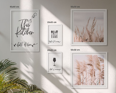 Modernes wandbilder-set Boho-Küche – Liebe zum Kochen