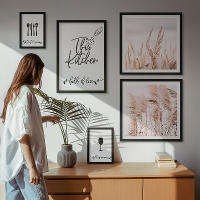Modernes wandbilder-set Boho-Küche – Liebe zum Kochen