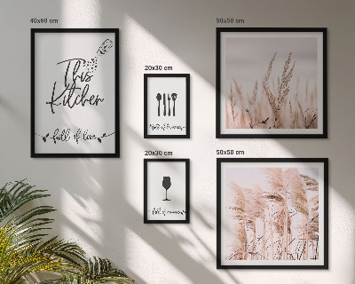 Modernes wandbilder-set Boho-Küche – Liebe zum Kochen