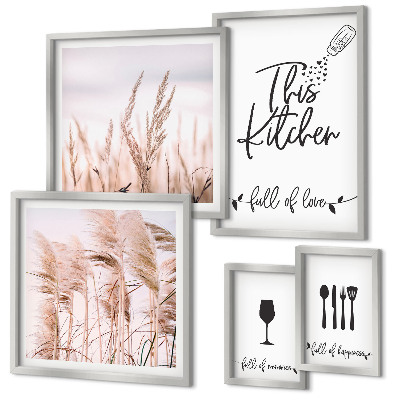Modernes wandbilder-set Boho-Küche – Liebe zum Kochen