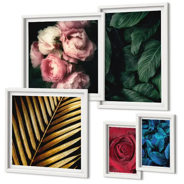 Wandbilder-Set mit Pflanzenmotiven
