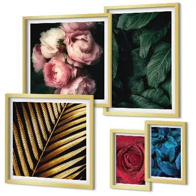 Wandbilder-Set mit Pflanzenmotiven