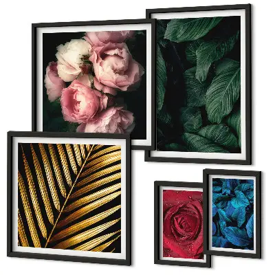 Wandbilder-Set mit Pflanzenmotiven