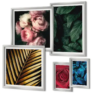 Wandbilder-Set mit Pflanzenmotiven