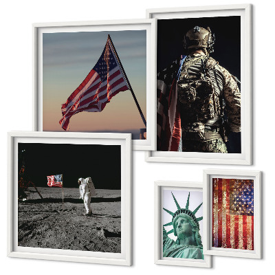 Modernes wandbilder-set Amerikanische Symbolik der Geschichte
