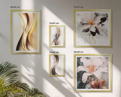 Bildergalerie-Set für die Wand mit abstrakten Blumen stilvolles Set in abstrakter Blumenoptik