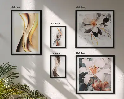 Bildergalerie-Set für die Wand mit abstrakten Blumen stilvolles Set in abstrakter Blumenoptik