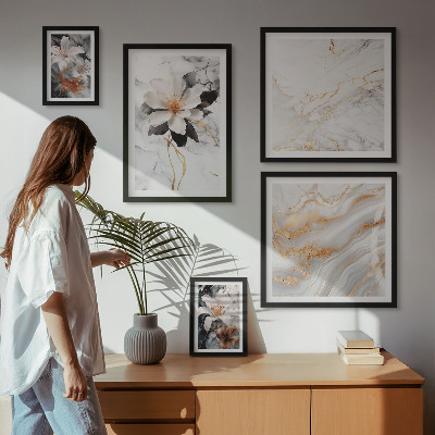 Bildergalerie-set für die wand Blumen, Marmor, Eleganz