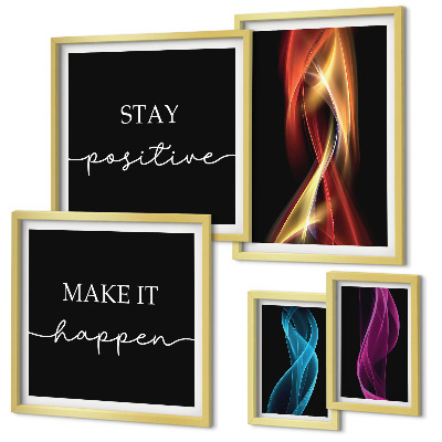 Modernes wandbilder-set Zitate, Lichtmuster, Inspirationen