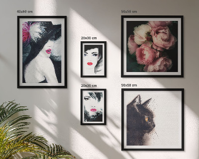 Modernes wandbilder-set Stilvolle Porträts von Frauen mit Rosen
