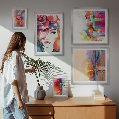 Bildergalerie-set für die wand Farbenfrohe abstrakte Porträts