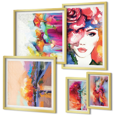 Bildergalerie-set für die wand Farbenfrohe abstrakte Porträts