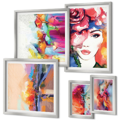 Bildergalerie-set für die wand Farbenfrohe abstrakte Porträts