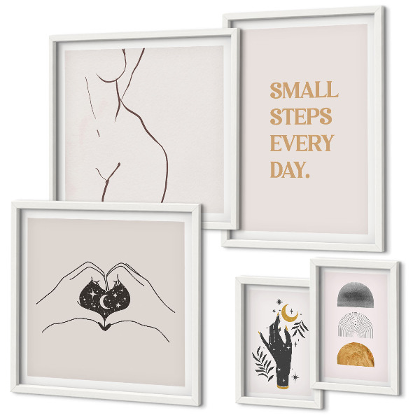 Bildergalerie-set für die wand Motivation, positives Denken, Minimalismus