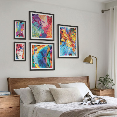 Modernes wandbilder-set Abstrakte farbenfrohe Kompositionen