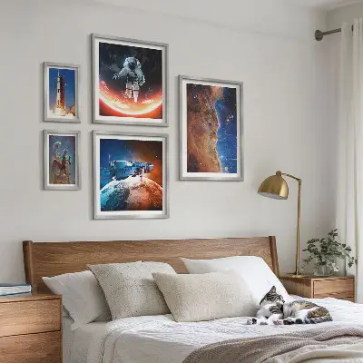 Bilderset für das Sofa mit Motiv Raumfahrt in der Galaxie