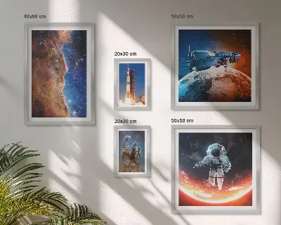 Bilderset für das Sofa mit Motiv Raumfahrt in der Galaxie