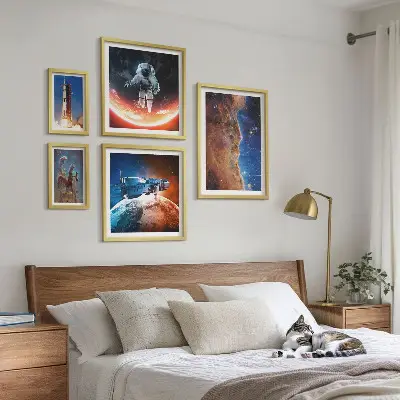Bilderset für das Sofa mit Motiv Raumfahrt in der Galaxie