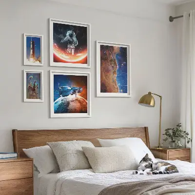 Bilderset für das Sofa mit Motiv Raumfahrt in der Galaxie