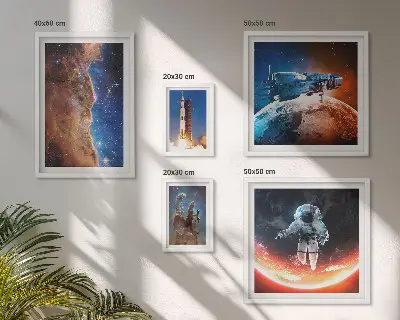 Bilderset für das Sofa mit Motiv Raumfahrt in der Galaxie