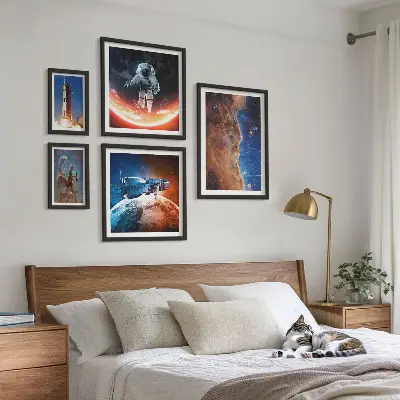 Bilderset für das Sofa mit Motiv Raumfahrt in der Galaxie