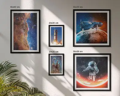 Bilderset für das Sofa mit Motiv Raumfahrt in der Galaxie