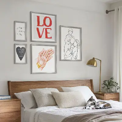 Bildergalerie-Set für die Wand mit den Motiven Familie, Liebe, Wärme und Glück