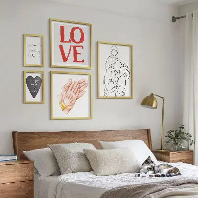 Bildergalerie-Set für die Wand mit den Motiven Familie, Liebe, Wärme und Glück