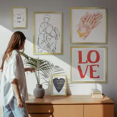 Bildergalerie-Set für die Wand mit den Motiven Familie, Liebe, Wärme und Glück