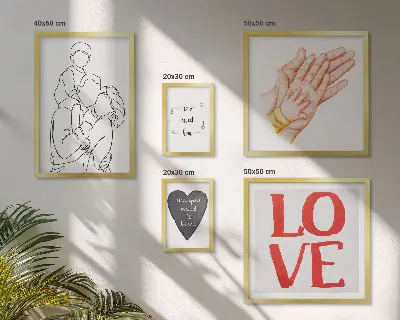 Bildergalerie-Set für die Wand mit den Motiven Familie, Liebe, Wärme und Glück