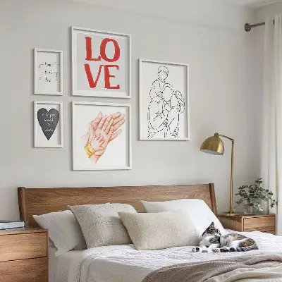 Bildergalerie-Set für die Wand mit den Motiven Familie, Liebe, Wärme und Glück
