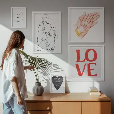 Bildergalerie-Set für die Wand mit den Motiven Familie, Liebe, Wärme und Glück