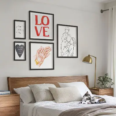 Bildergalerie-Set für die Wand mit den Motiven Familie, Liebe, Wärme und Glück