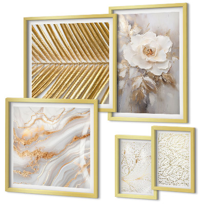 Modernes wandbilder-set Stilvolle Blumenmotive