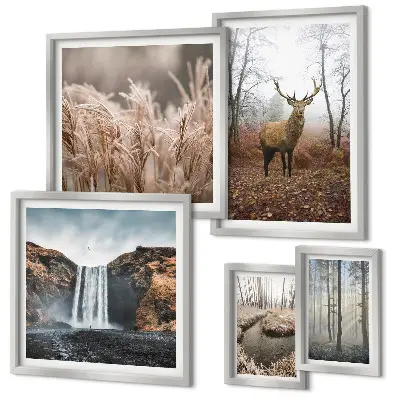 Bildergalerie-Set für die Wand mit Wildtierlandschaften